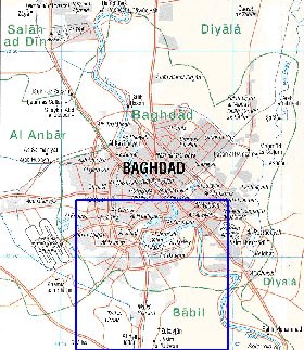 carte de Bagdad en anglais