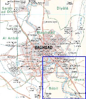 carte de Bagdad en anglais