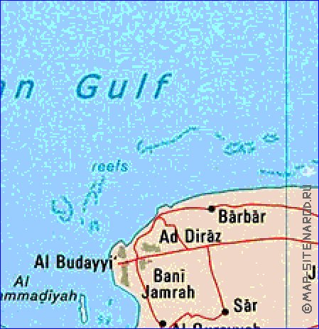 mapa de Bahrein em ingles