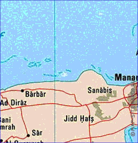 mapa de Bahrein em ingles