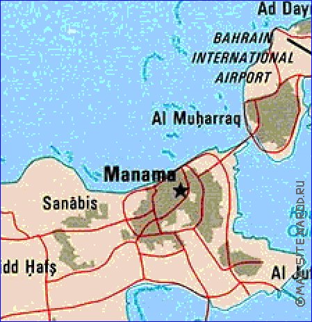 mapa de Bahrein em ingles