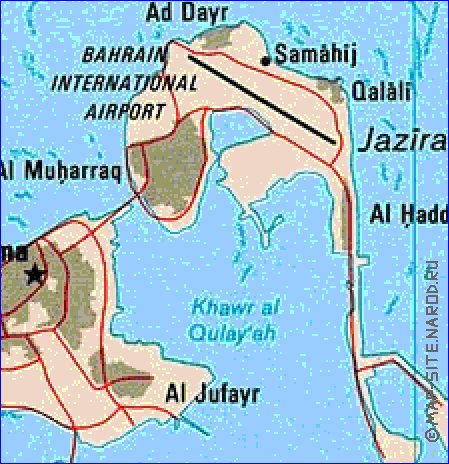 mapa de Bahrein em ingles