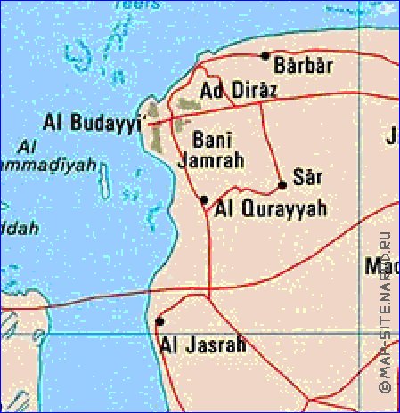 carte de Bahrein en anglais