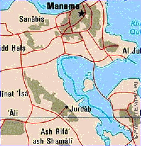 mapa de Bahrein em ingles