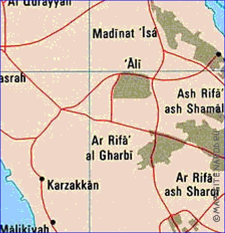 carte de Bahrein en anglais