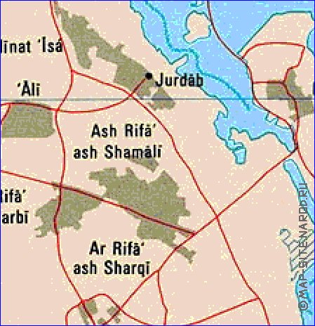 carte de Bahrein en anglais