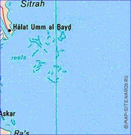 mapa de Bahrein em ingles