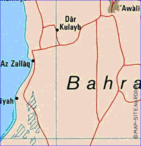 mapa de Bahrein em ingles