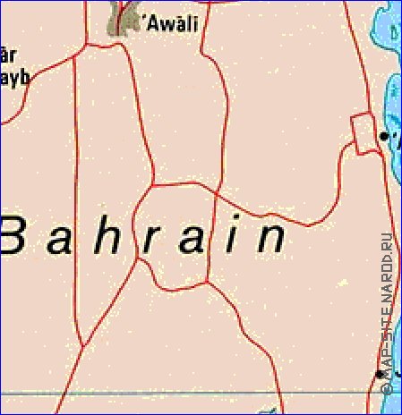 mapa de Bahrein em ingles