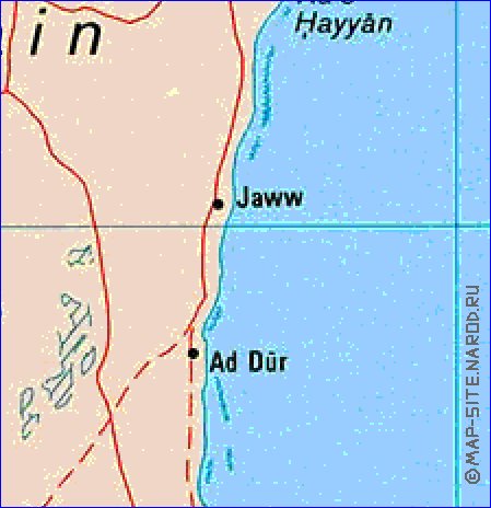 mapa de Bahrein em ingles