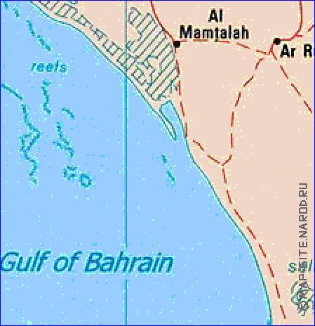 mapa de Bahrein em ingles