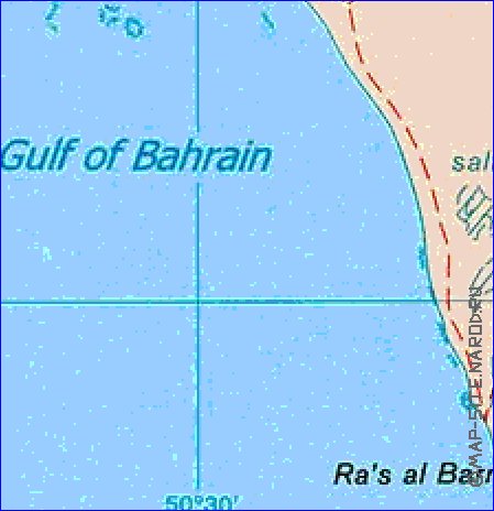 mapa de Bahrein em ingles