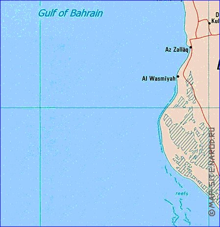 mapa de Bahrein em ingles