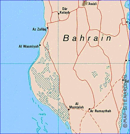 mapa de Bahrein em ingles