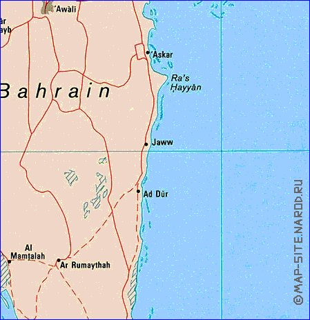 mapa de Bahrein em ingles