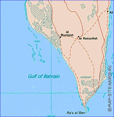 mapa de Bahrein em ingles