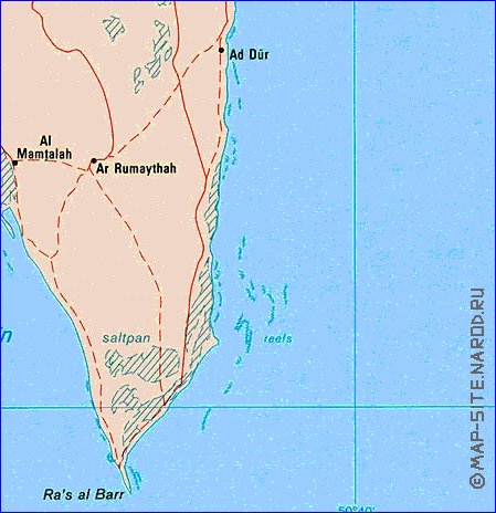 mapa de Bahrein em ingles