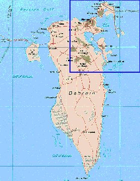 mapa de Bahrein em ingles