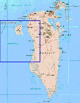 mapa de Bahrein em ingles