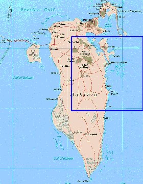 mapa de Bahrein em ingles