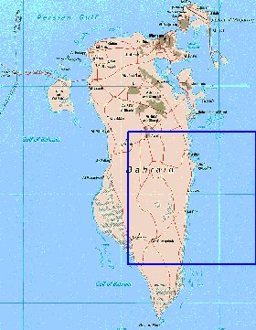 mapa de Bahrein em ingles