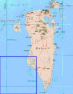 mapa de Bahrein em ingles