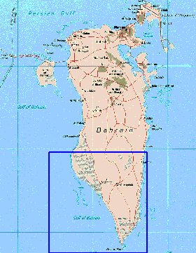 mapa de Bahrein em ingles