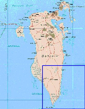 mapa de Bahrein em ingles