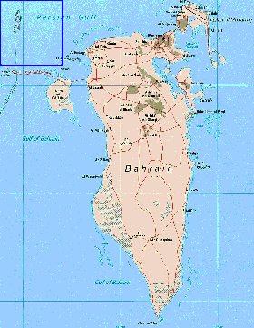 mapa de Bahrein em ingles