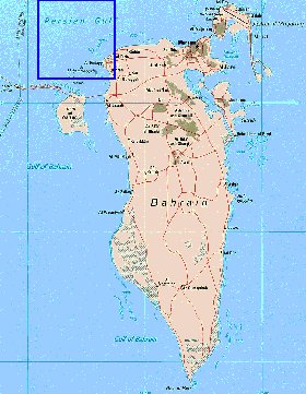 mapa de Bahrein em ingles