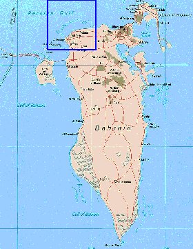 mapa de Bahrein em ingles