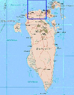 mapa de Bahrein em ingles