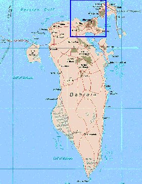 mapa de Bahrein em ingles