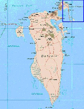 mapa de Bahrein em ingles