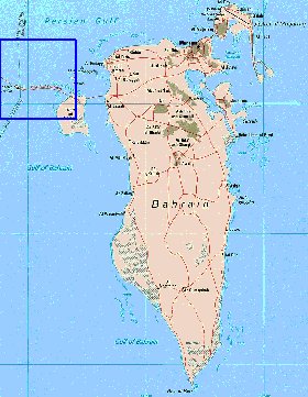 mapa de Bahrein em ingles