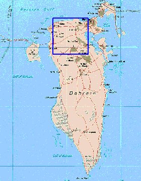 mapa de Bahrein em ingles