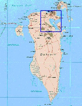 mapa de Bahrein em ingles