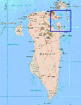 mapa de Bahrein em ingles