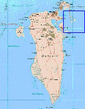 mapa de Bahrein em ingles