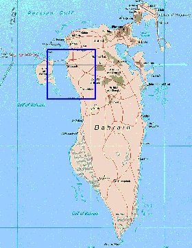 mapa de Bahrein em ingles