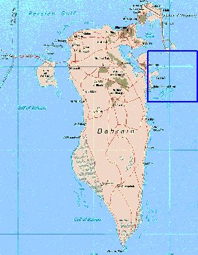 mapa de Bahrein em ingles