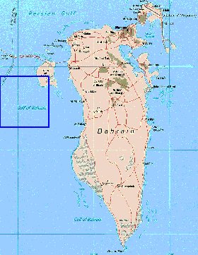 mapa de Bahrein em ingles