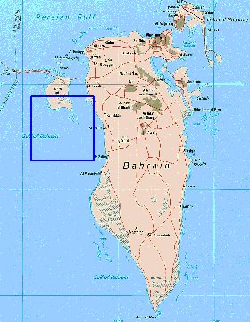 mapa de Bahrein em ingles