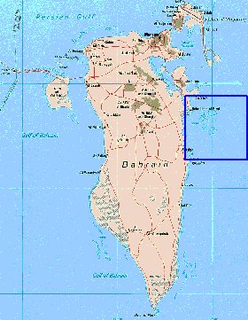 mapa de Bahrein em ingles