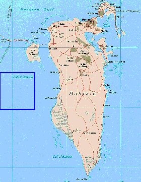 mapa de Bahrein em ingles