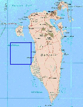 mapa de Bahrein em ingles