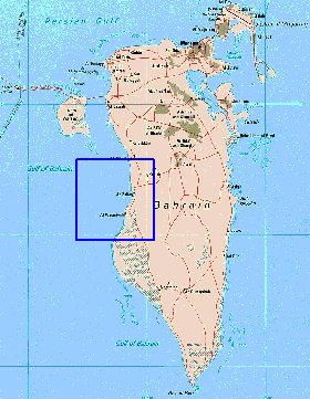 mapa de Bahrein em ingles