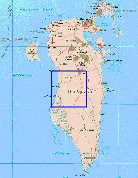 mapa de Bahrein em ingles