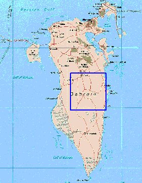 mapa de Bahrein em ingles