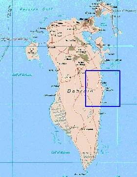 mapa de Bahrein em ingles